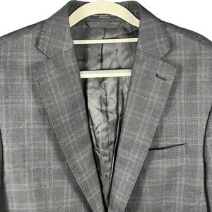 John Varvatos USA Sport Coat Mens 42R Grey‎ Wool Silk Plaid Blazer Canada